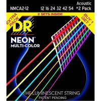 Струни для акустичної гітари DR NMCA2-12 Hi-Def Neon Multi-Color K3 Coated 12/54 - 2 Pack
