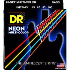 Струны для бас-гитары DR NMCB-45 Hi-Def Neon Multi-Color K3 Coated Medium 45/105