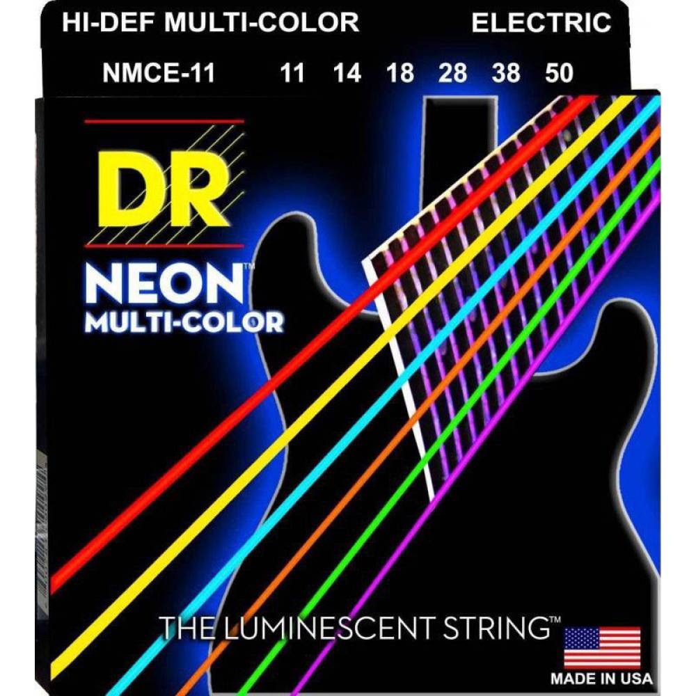 Струни для електрогітари DR NMCE-11 Hi-Def Neon Multi-Color K3 Coated Heavy 11/50