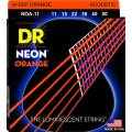 Струни для акустичної гітари DR NOA-11 Hi-Def Neon Orange K3 Coated Medium-Light 11/50