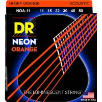 Струны для акустической гитары DR NOA-11 Hi-Def Neon Orange K3 Coated Medium-Light 11/50