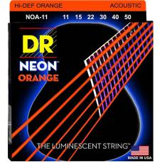 Струни для акустичної гітари DR NOA-11 Hi-Def Neon Orange K3 Coated Medium-Light 11/50
