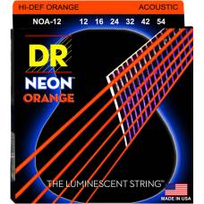 Струни для акустичної гітари DR NOA-12 Hi-Def Neon Orange K3 Coated Medium 12/54