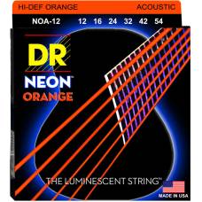 Струны для акустической гитары DR NOA-12 Hi-Def Neon Orange K3 Coated Medium 12/54