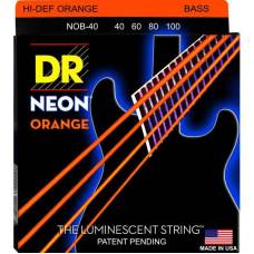 Струни для бас-гітари DR NOB-40 Hi-Def Neon Orange K3 Coated Light 40/100