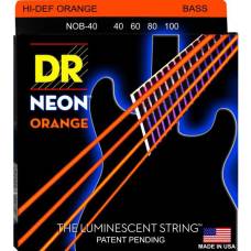 Струны для бас-гитары DR NOB-40 Hi-Def Neon Orange K3 Coated Light 40/100