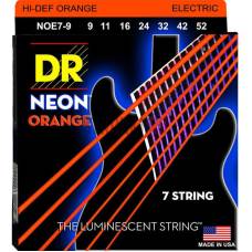 Струни для електрогітари DR NOE7-9 Hi-Def Neon Orange K3 Coated Light 7-String 9/52