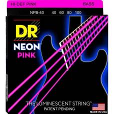 Струны для бас-гитары DR NPB-40 Hi-Def Neon Pink K3 Coated Light 40/100