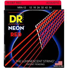 Струны для акустической гитары DR NRA-12 Hi-Def Neon Red K3 Coated Medium 12/54