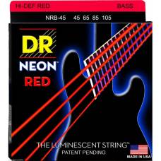 Струны для бас-гитары DR NRB-45 Hi-Def Neon Red K3 Coated Medium 45/105