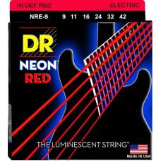 Струны для электрогитары DR NRE-9 Hi-Def Neon Red K3 Coated Light 9/42