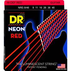 Струны для электрогитары DR NRE-9/46 Hi-Def Neon Red K3 Coated Light Heavy 9/46
