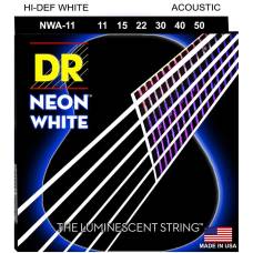 Струны для акустической гитары DR NWA-11 Hi-Def Neon White K3 Coated 11/50