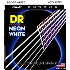 Струни для акустичної гітари DR NWA-12 Hi-Def Neon White K3 Coated 12/54