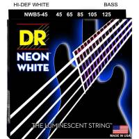 Струны для бас-гитары DR NWB5-45 Hi-Def Neon White K3 Coated Medium 5 Strings 45/125