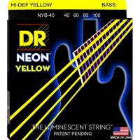 Струны для бас-гитары DR NYB-40 Hi-Def Neon Yellow K3 Coated Light 40/100