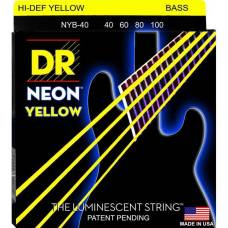 Струны для бас-гитары DR NYB-40 Hi-Def Neon Yellow K3 Coated Light 40/100