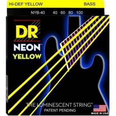 Струны для бас-гитары DR NYB-40 Hi-Def Neon Yellow K3 Coated Light 40/100
