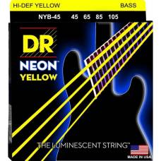 Струны для бас-гитары DR NYB-45 Hi-Def Neon Yellow K3 Coated Medium 45/105