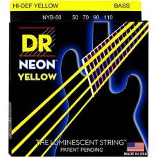 Струни для бас-гітари DR NYB-50 Hi-Def Neon Yellow K3 Coated Heavy 50/110
