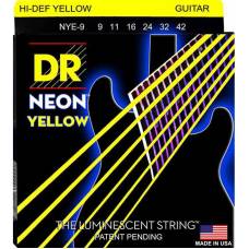 Струни для електрогітари DR NYE-9 Hi-Def Neon Yellow K3 Coated Light Electric 9/42