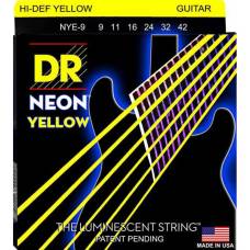 Струны для электрогитары DR NYE-9 Hi-Def Neon Yellow K3 Coated Light Electric 9/42