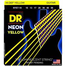 Струны для электрогитары DR NYE7-10 Hi-Def Neon Yellow K3 Coated Medium 7-String 10/56