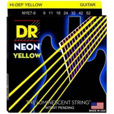 Струни для електрогітари DR NYE7-9 Hi-Def Neon Yellow K3 Coated Light 7-String 9/52