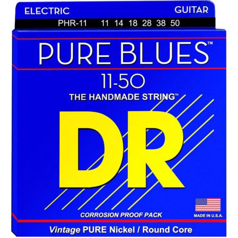 Струны для электрогитары DR PHR-11 Pure Blues Pure Nickel Heavy 11/50