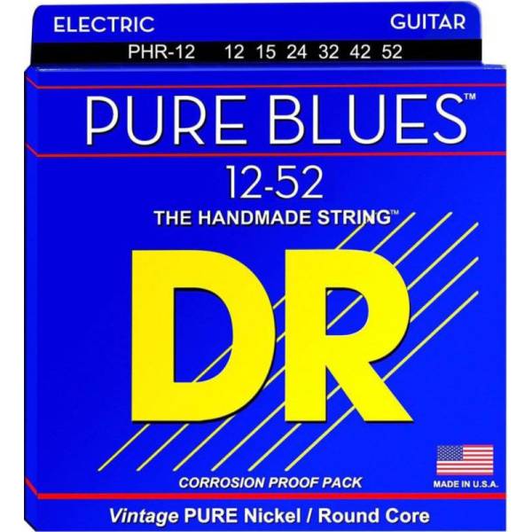 Струни для електрогітари DR PHR-12 Pure Blues Pure Nickel Extra Heavy 12/52