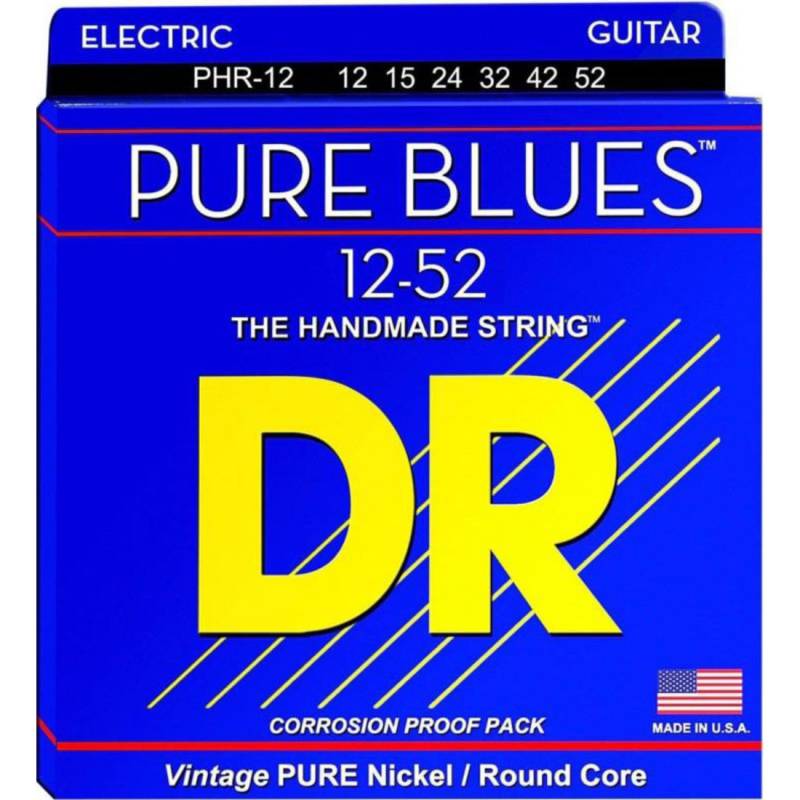 Струни для електрогітари DR PHR-12 Pure Blues Pure Nickel Extra Heavy 12/52