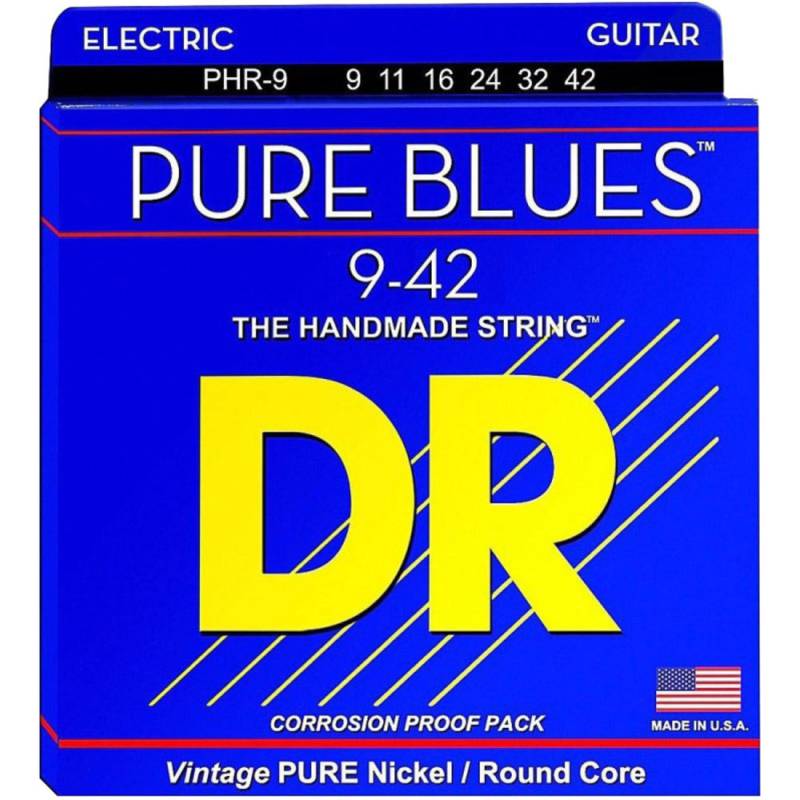 Струны для электрогитары DR PHR-9 Pure Blues Pure Nickel Light 9/42