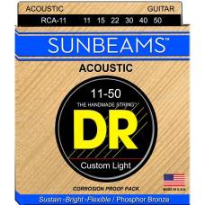 Струны для акустической гитары DR RCA-11 Sunbeams Phosphor Bronze Custom Light 11/50