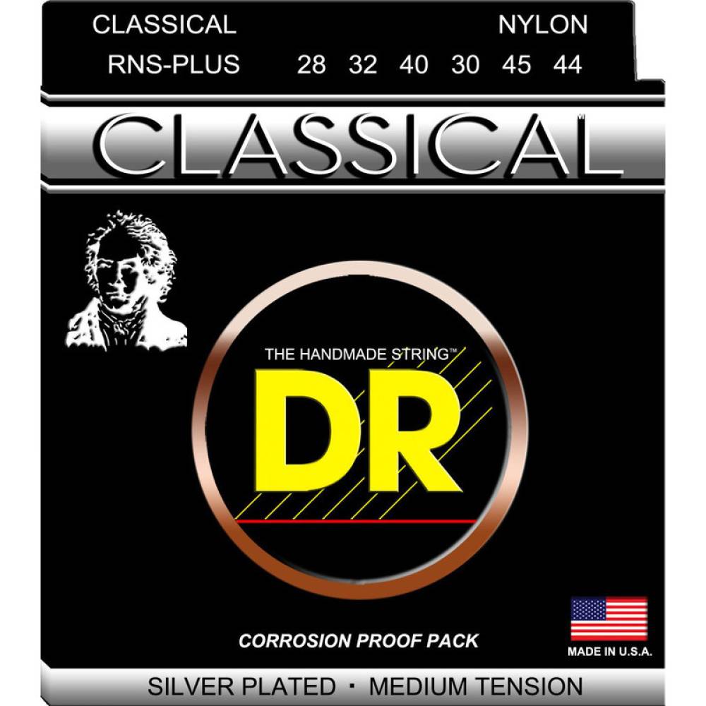 Струни для класичної гітари DR RNS-PLUS Nylon Silver Plated Medium Tension