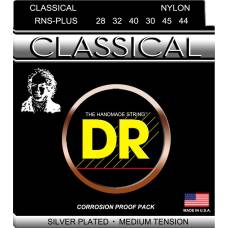 Струны для классической гитары DR RNS-PLUS Nylon Silver Plated Medium Tension