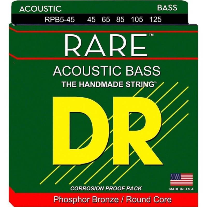 Струны для акустической бас-гитары DR RPB5-45 Rare Phosphor Bronze 5 String Medium 45/125