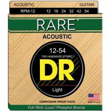 Струни для акустичної гітари DR RPM-12 Rare Phosphor Bronze Light 12/54