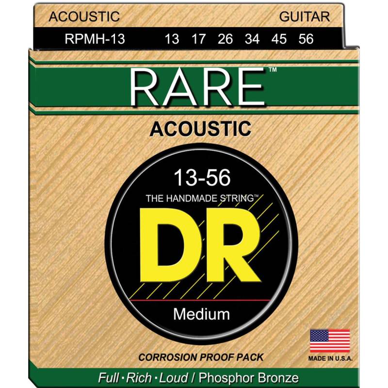 Струни для акустичної гітари DR RPMH-13 Rare Phosphor Bronze Medium 13/56