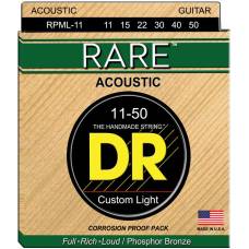 Струни для акустичної гітари DR RPML-11 Rare Phosphor Bronze Custom Light 11/50