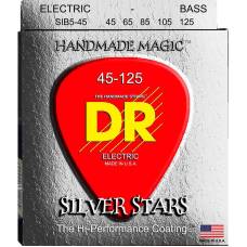 Струни для бас-гітари DR SIB5-45 Silver Stars Coated Med 45/125