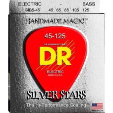 Струни для бас-гітари DR SIB5-45 Silver Stars Coated Med 45/125