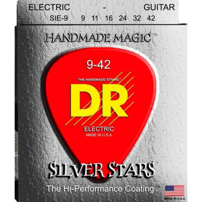Струны для электрогитары DR SIE-9 Silver Stars Light Coated 9/42