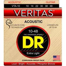 Струни для акустичної гітари DR VTA-10 Veritas Phosphor Bronze Extra Light 10/48