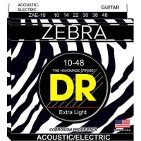 Струны для акустической гитары/электрогитары DR ZAE-10 Zebra Extra Light 10/48