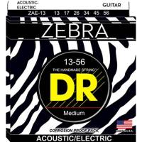Струны для акустической гитары/электрогитары DR ZAE-13 Zebra Medium 13/56