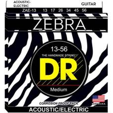 Струни для акустичної гітари/електрогітари DR ZAE-13 Zebra Medium 13/56