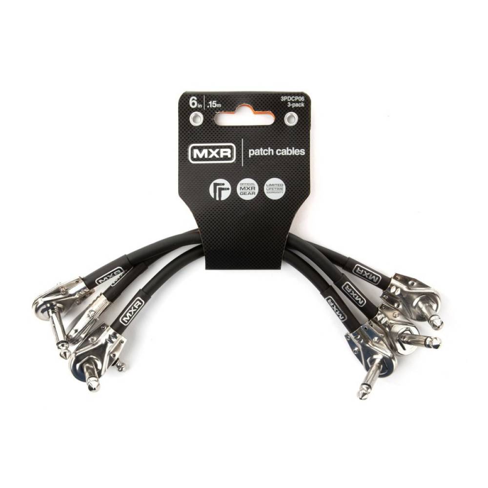 Інструментальний кабель Dunlop 3PDCP06 MXR Patch Cable 0.15m (6in) (Right Angle) (3 шт.)
