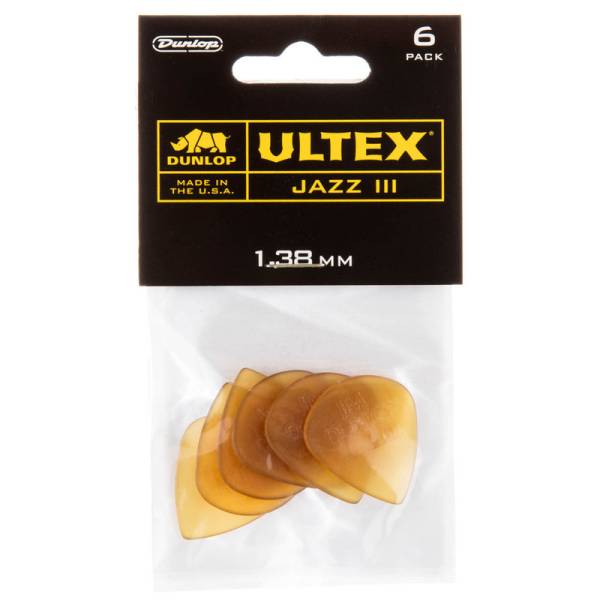 Медіатори Dunlop 427P1.38 Ultex Jazz III Player's Pack 1.38 mm (6 шт.)