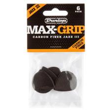 Медиаторы Dunlop 471P3C Max-Grip Jazz III Carbon Fiber Player's Pack (6 шт.)