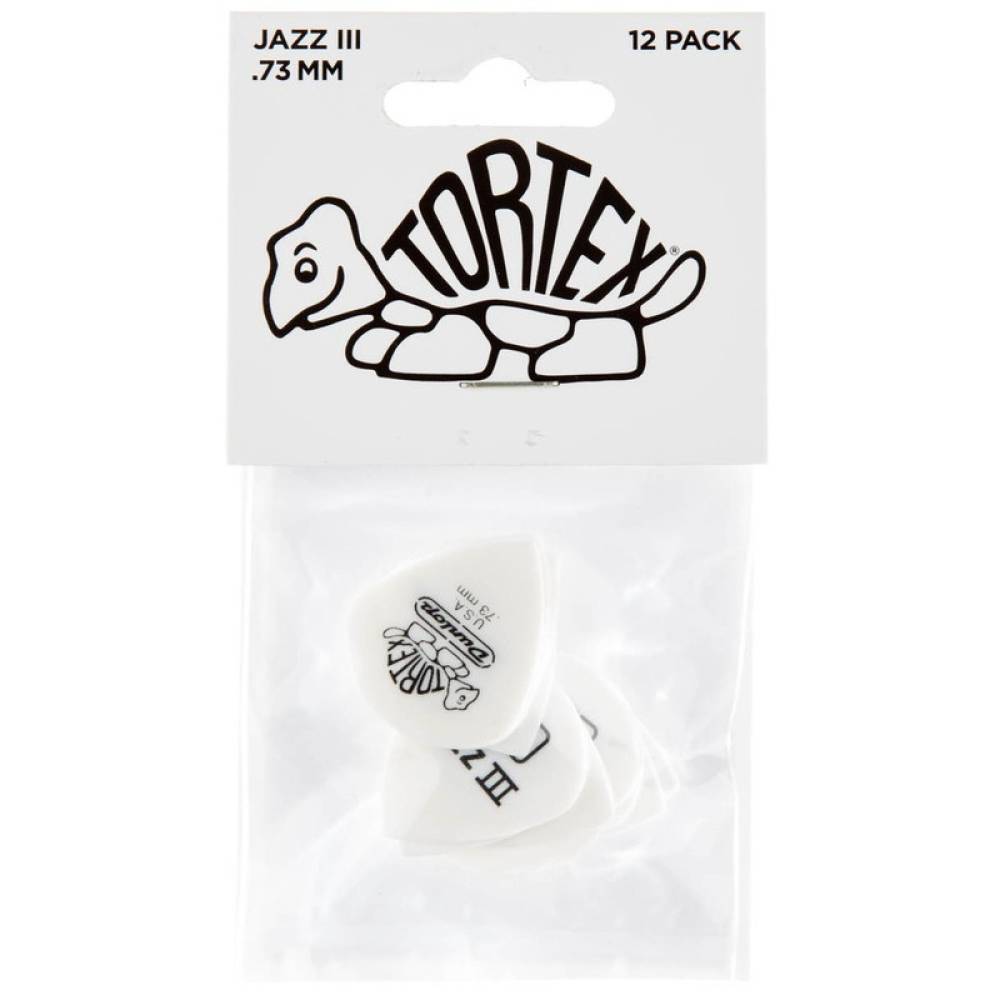 Медиаторы Dunlop 478P0.73 Tortex White Jazz III Player's Pack 0.73 mm (12 шт.)